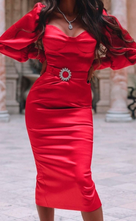 Платье-футляр Монреаль красный, Размер: 44 M