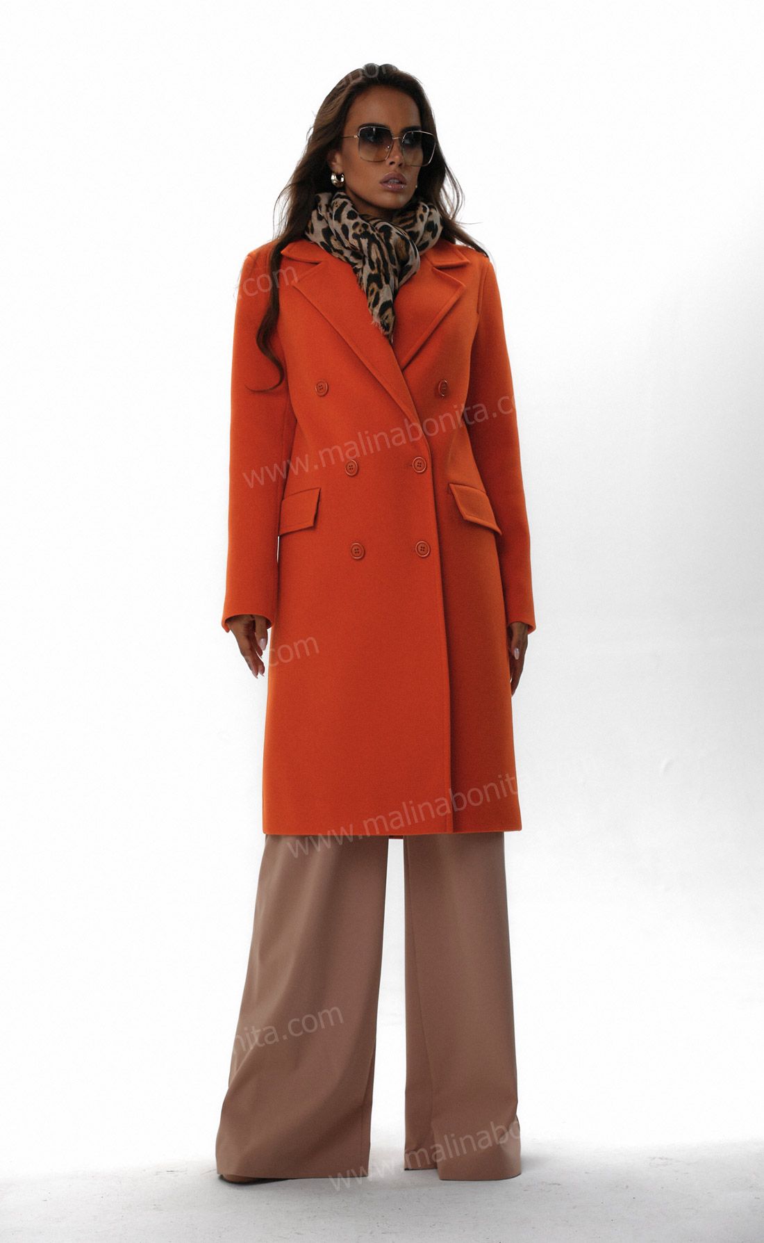Пальто укороченное, прямого кроя,Сиэтл, сочный апельсин, Размер: 44 M