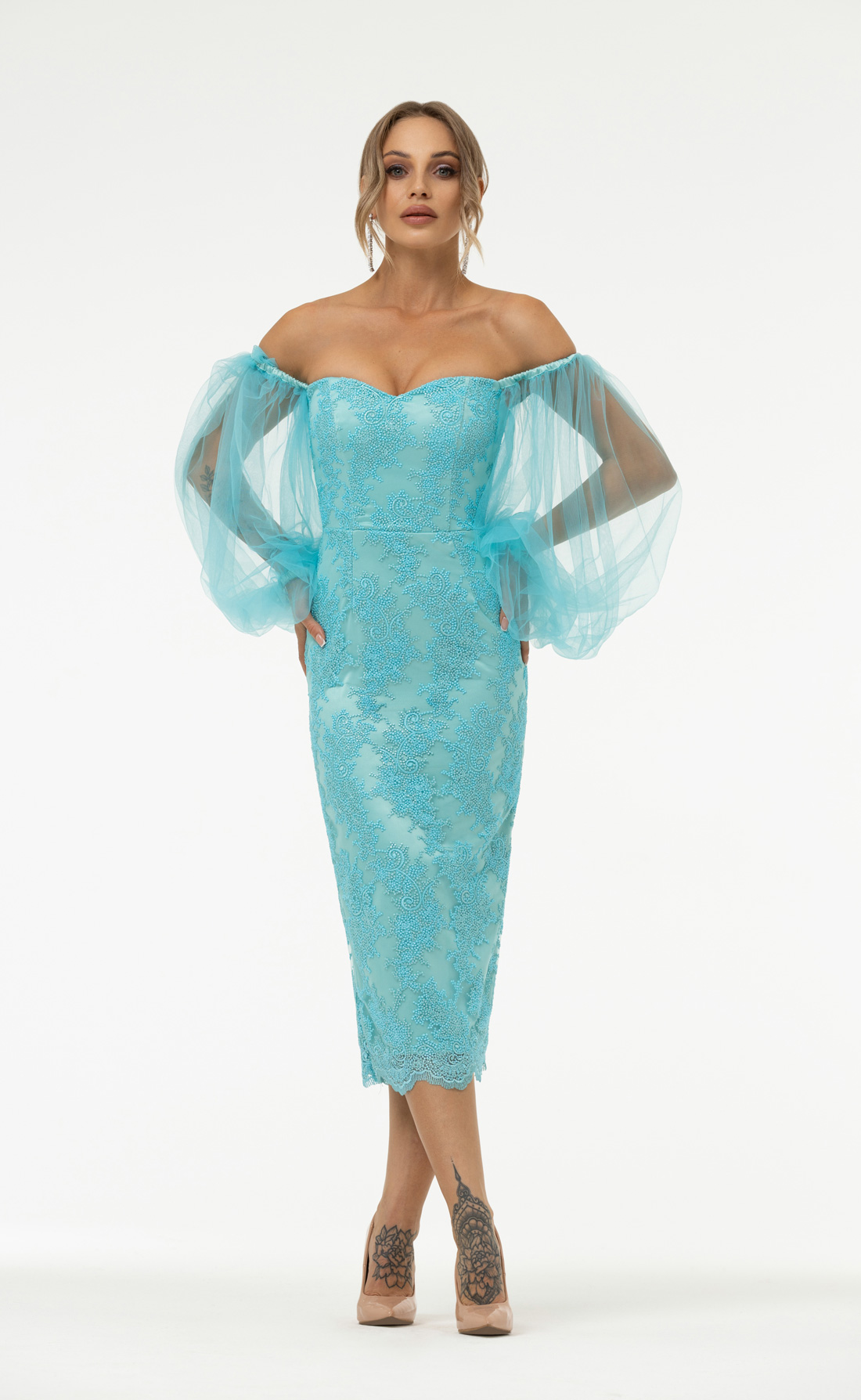 Платье-футляр с объемными рукавами Риджина тиффани, Размер: 42 S