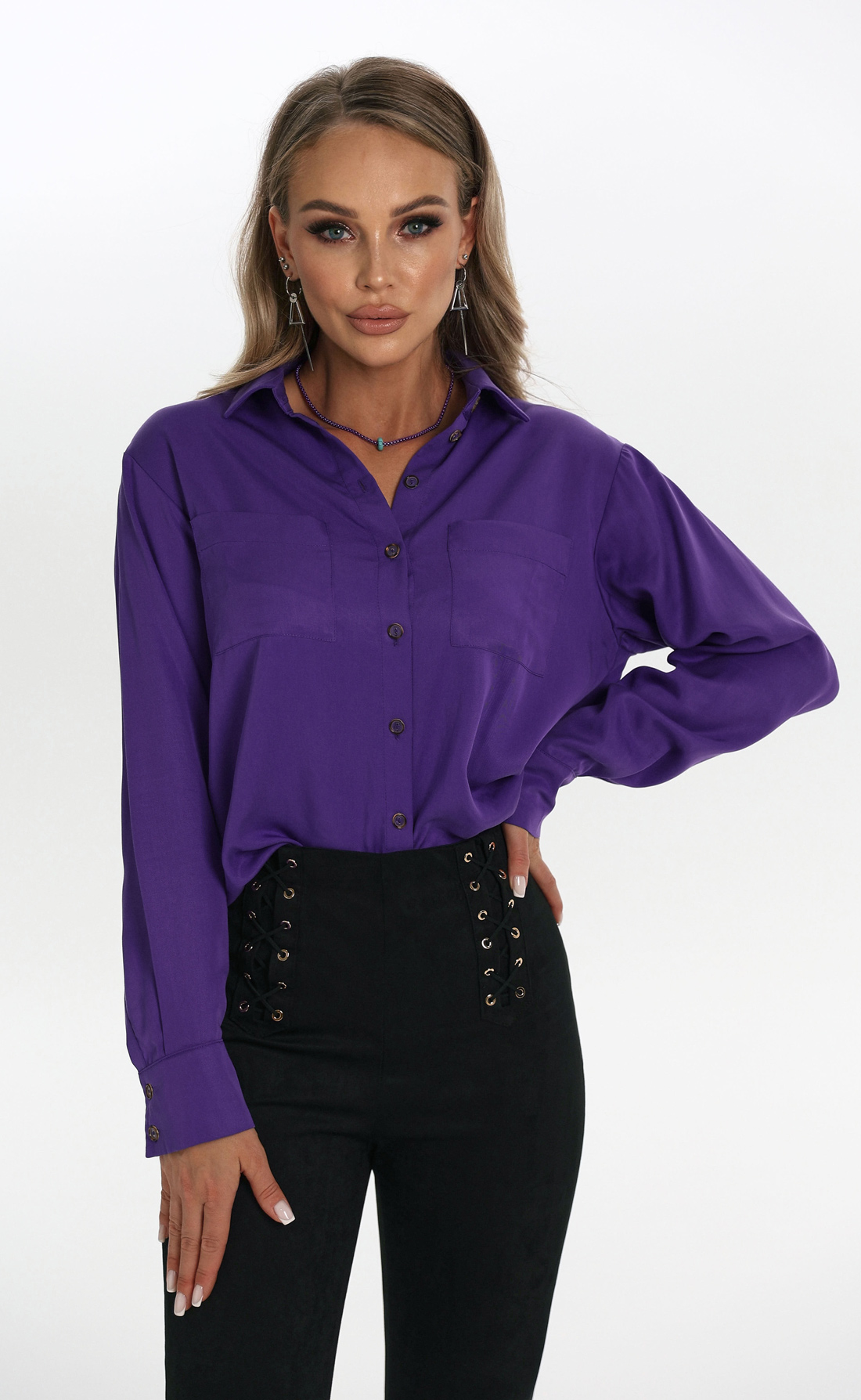 Блуза удлиннёная Ренн лаванда, Размер: 46 L