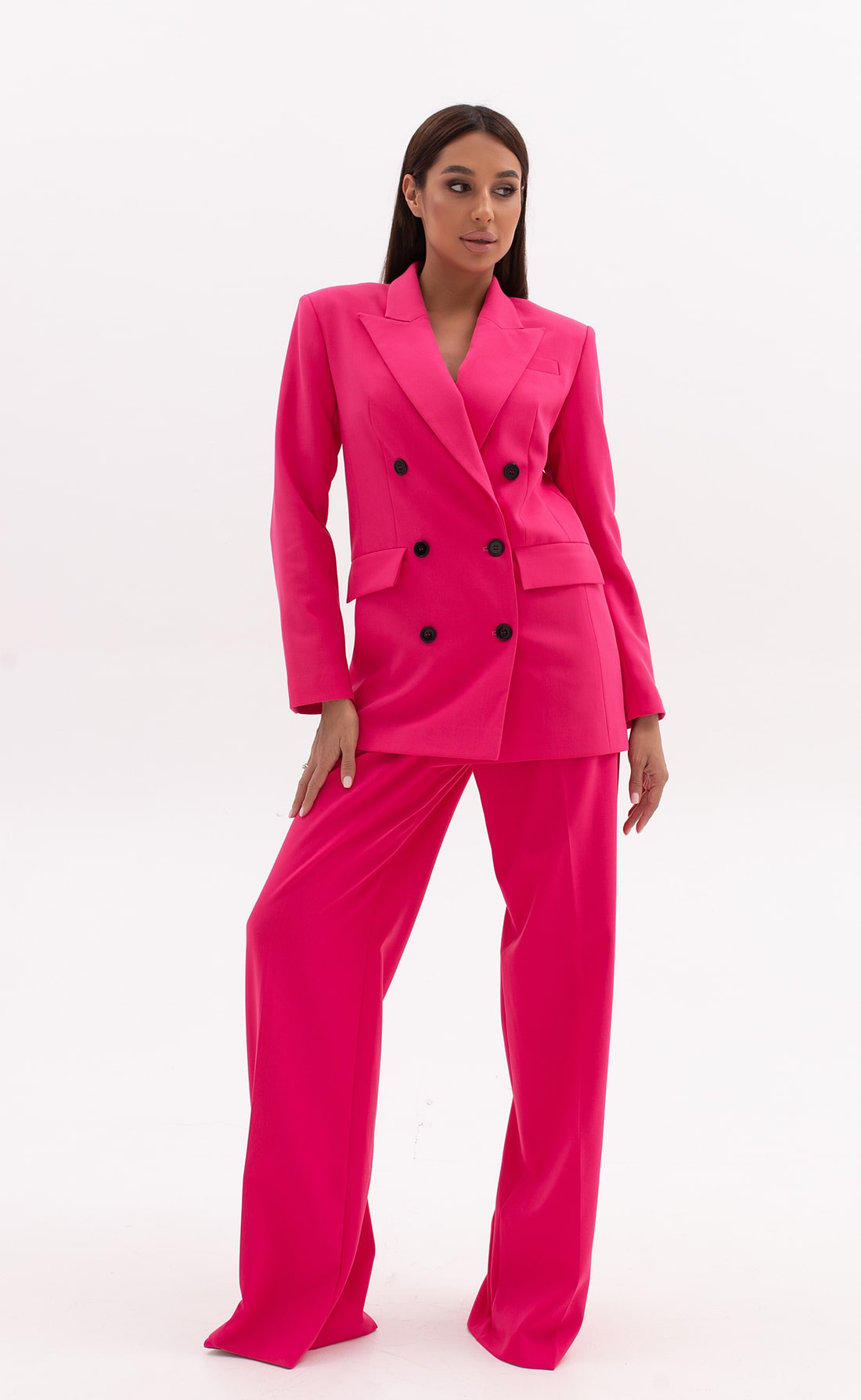 Пиджак двубортный классика розовый, Размер: 44 M