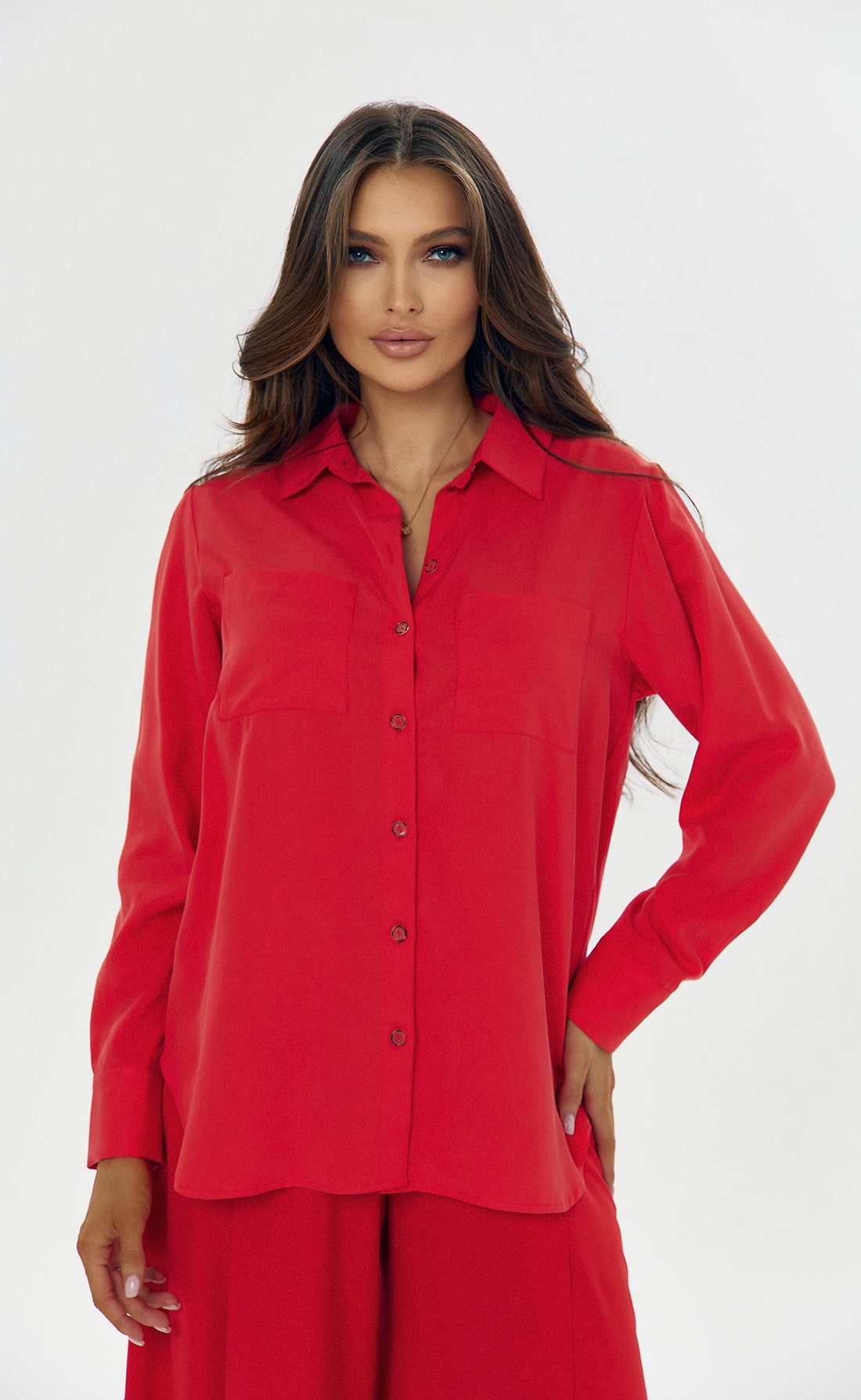 Блуза удлиненная Ренн красный, Размер: 44 M