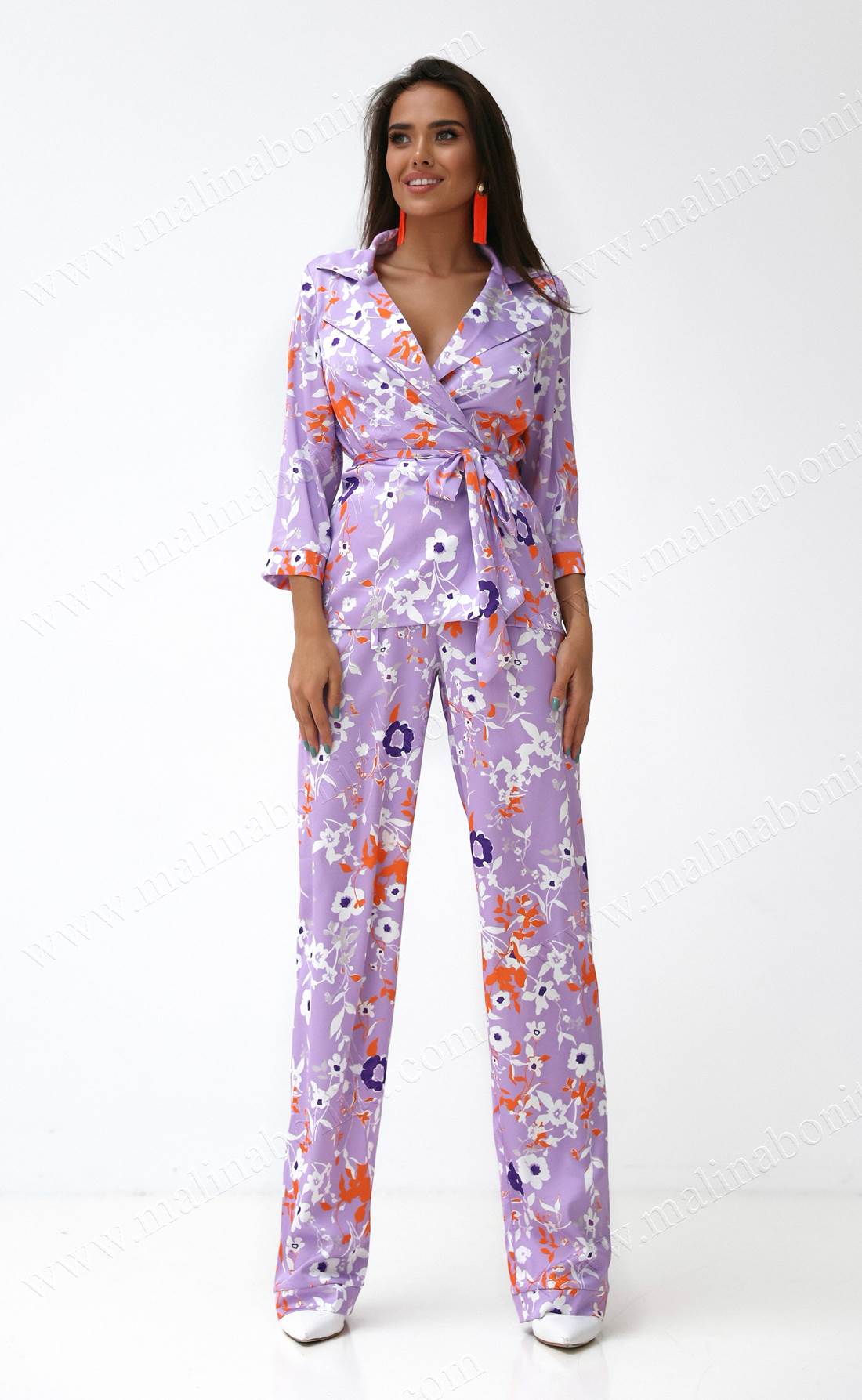 Лиловый комплект-двойка в пижамном стиле, Размер: 40 XS