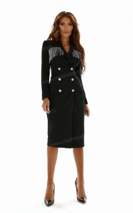 Платье-пиджак Берри с декором черный, Размер: 46 L