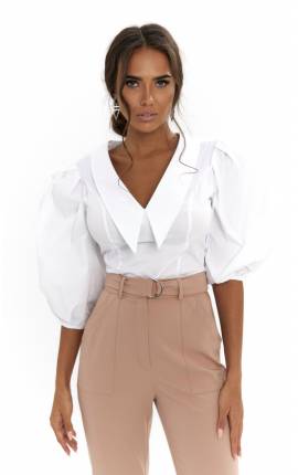 Блуза с треугольным воротником Кайла белый, Размер: 46 L