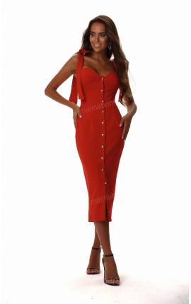 Платье-футляр с бантами Лесли красный, Размер: 40 XS