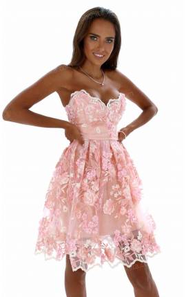 Платье кукольное мини цветы персик, Размер: 44 M