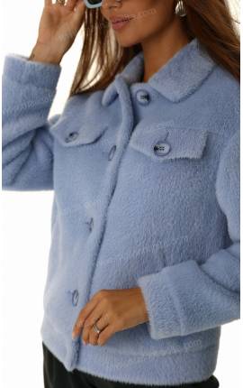 Куртка ворс рубашка голубой, Размер: 46 L