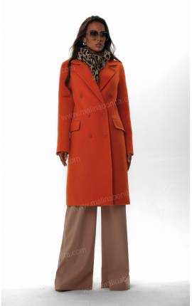 Пальто укороченное, прямого кроя,Сиэтл, сочный апельсин, Размер: 48 XL