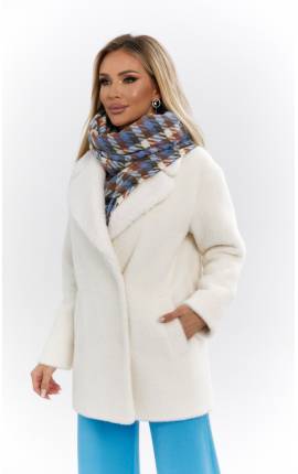 Пальто мини Алта белый, Размер: 48 XL