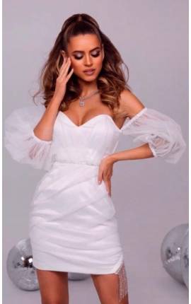 Платье корсетное Люсиль белый, Размер: 44 M
