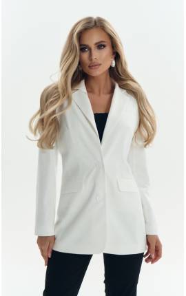 Пиджак оверсайз с карманами белый, Размер: 44 M