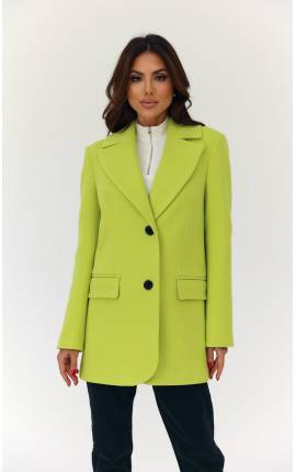 Пальто мини пиджачного кроя лайм, Размер: 40 XS