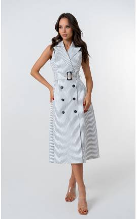 Платье миди в ретро стиле Герти черно-белый, Размер: 40 XS