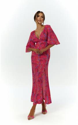 Платье Эллада с разрезами спереди малиновый, Размер: 40 XS
