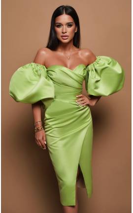 Платье-футляр со съемными рукавами светло-зеленый, Размер: 42 S