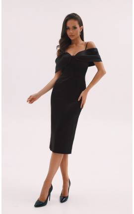 Платье-футляр с декоративным бантом черный, Размер: 40 XS