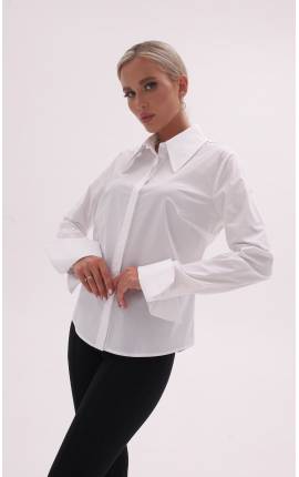 Блуза с манжетами Марсэ белый, Размер: 42 S