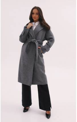Пальто длинное с патами серый, Размер: 40 XS
