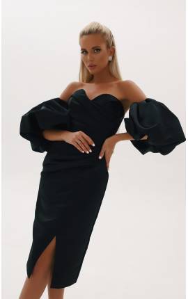 Платье-футляр со съемными рукавами черный, Размер: 40 XS