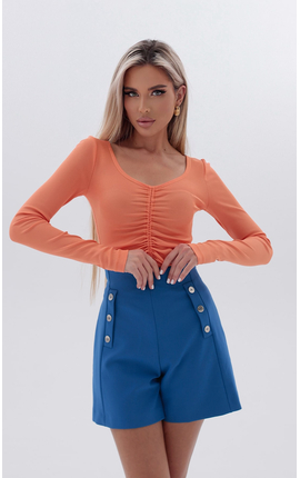 Блуза-боди со сборкой оранж, Размер: 40 XS