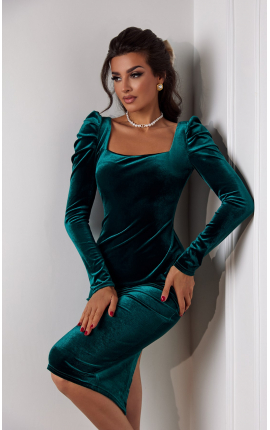 Платье-футляр Шарм бархат изумруд, Размер: 46 L