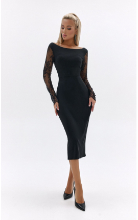 Платье-футляр с кружевной спинкой Блэкберн черный, Размер: 40 XS