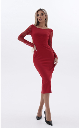 Платье-футляр с кружевной спинкой Блэкберн красный, Размер: 40 XS