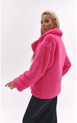 Пальто короткое спущенный рукав ярко-розовый, Размер: 40 XS