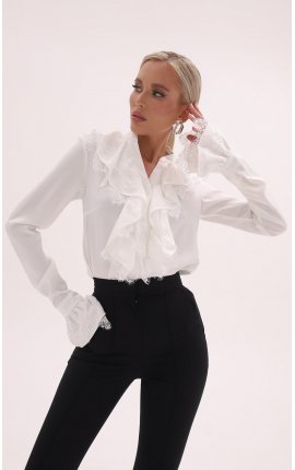 Блуза с кружевной отделкой Феличе белый, Размер: 40 XS