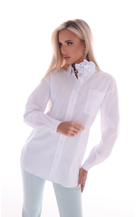 Комплект блуза базовая с чокером белый, Размер: 40 XS