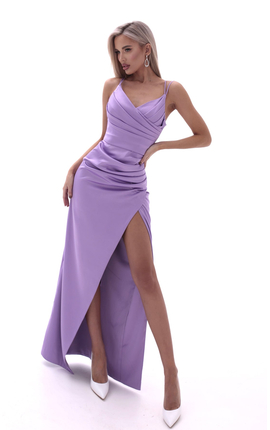 Платье в пол с разрезом Мадейра лаванда, Размер: 48 XL