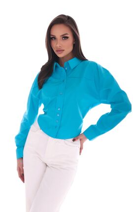 Блуза укороченная Кайберс бирюзовый, Размер: 44 M