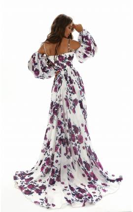 Платье в пол Арабелла бело-фиолетовый, Размер: 42 S