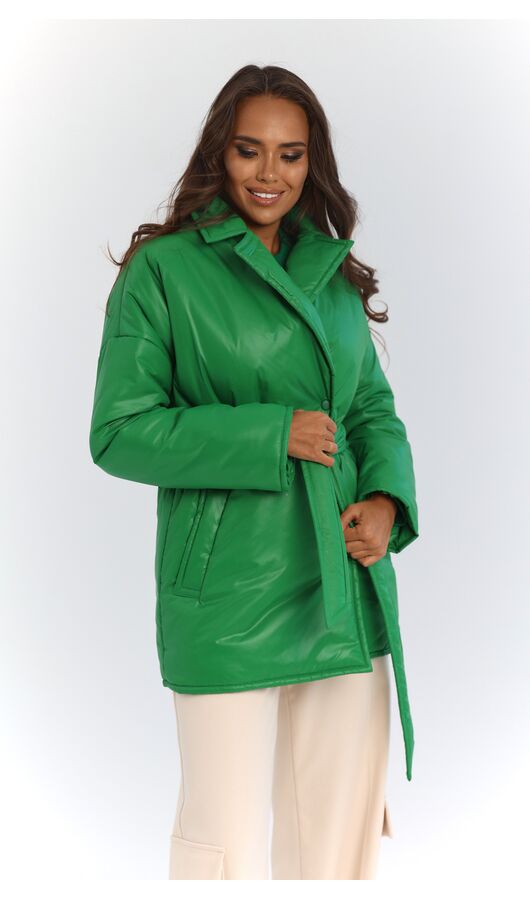 Куртка короткая утепленная зеленый, Размер: 48 XL