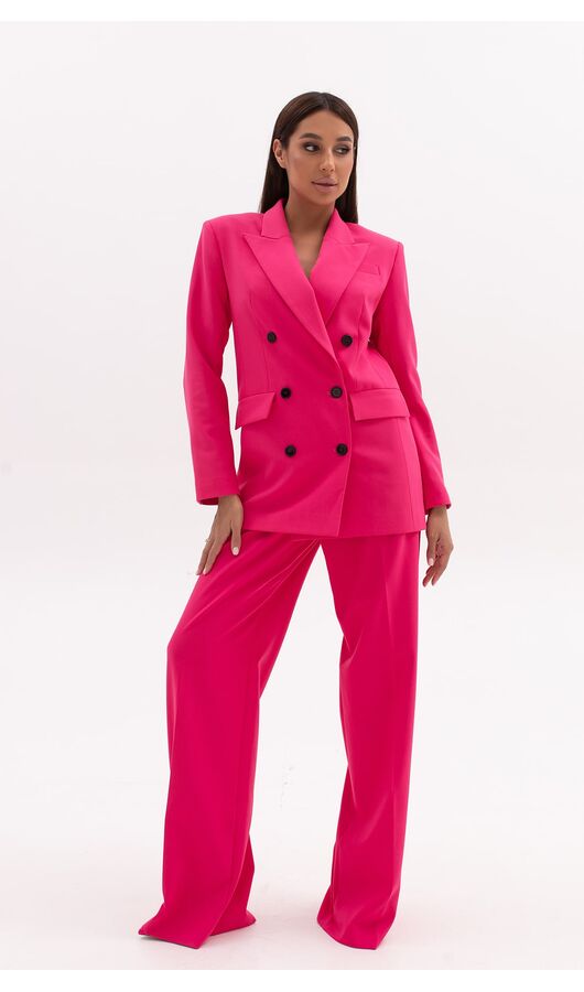 Пиджак двубортный классика розовый, Размер: 46 L
