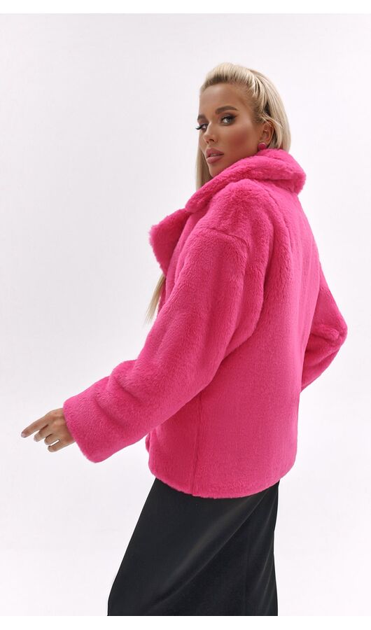 Пальто короткое спущенный рукав ярко-розовый, Размер: 40 XS