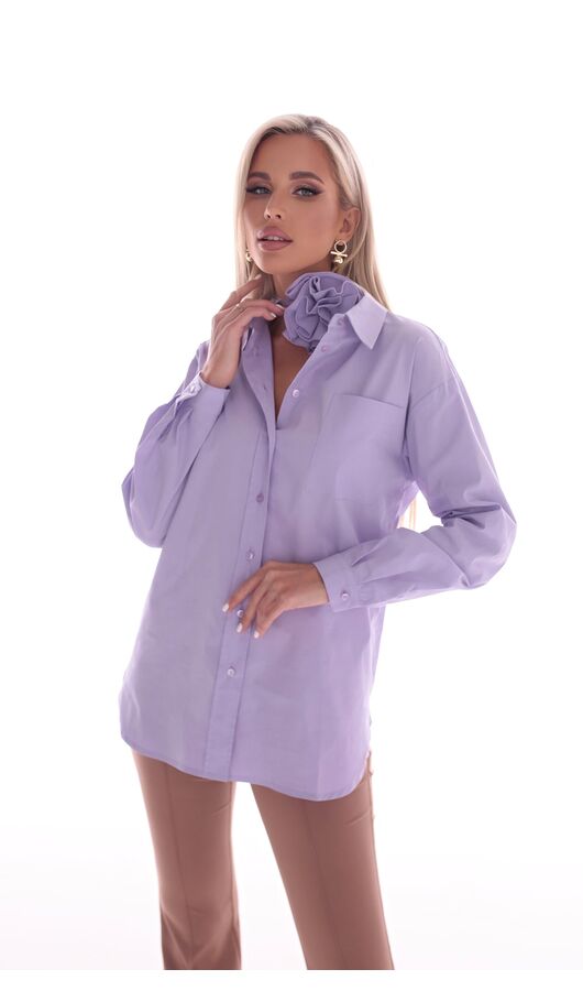 Комплект блуза базовая с чокером лаванда, Размер: 40 XS