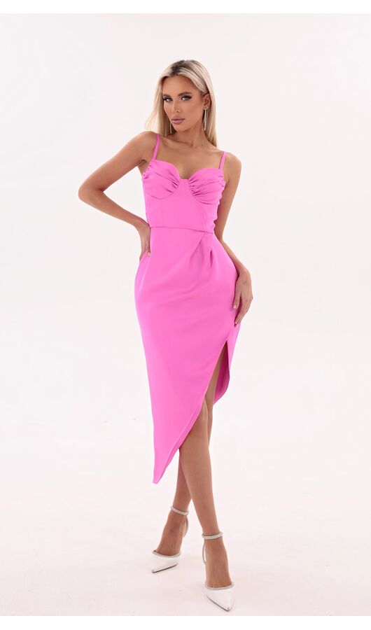 Платье с асимметричной юбкой Клавье розовый, Размер: 40 XS